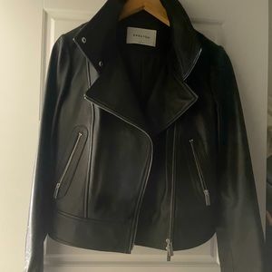Leather biker jacket